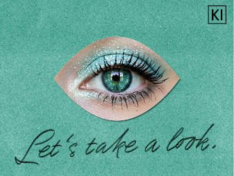 Let's take a look. Künstlerische Collage: Auge auf Sonderpapier. Es sind KI-Elemente enthalten.